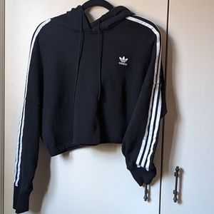 Adidas Cropped Hoodie Sweatshirt Sz Small
